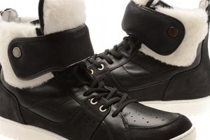 Neil Barrett Shearling Lined Leather Hi-Top Trainers