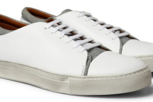 Acne Carlo Leather & Denim Sneakers