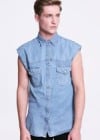 Vintage Renewal Sleeveless Denim Shirt
