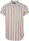 Topman Green Oxford Stripe Short Sleeve Shirt