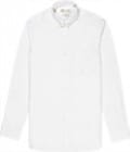 Reiss Buster Long Sleeve Plain Shirt With Gold Pin White