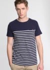 Shore Leave Navy Half Stripe Pocket Tee