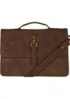 Topman Brown Leather Look Briefcase