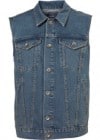 Topman Mid Wash Denim Gilet
