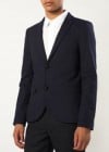 Topman Navy Herringbone Skinny Blazer