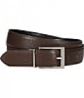 Reiss Dart Leather Reversible Belt Black