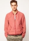 River Island Bomber Jacket In Pink Chambray