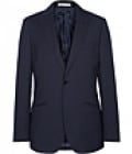 Reiss Linden B Textured Stripe Blazer Navy