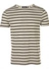 Topman White And Grey Stripe T-shirt