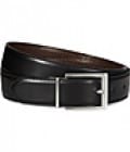 Reiss Dart Leather Reversible Belt Black