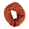 Dark Orange Textured Knit Snood