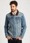 Burton Denim Jacket With Brown Cord Collar