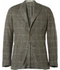 Boglioli Check Woven Wool And Camel-blend Blazer