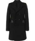 Yves Saint Laurent Leather-trimmed Wool Coat