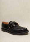 George Cox Monk Black Leather Rockabilly Shoes