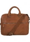 Topman Tan Leather Laptop Bag