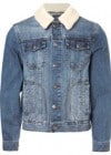 Topman Mid Wash Borg Denim Western