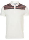 Topman White Pattern Patch Polo