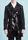 Topman Tmd Black Patent Front Coat