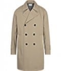 Reiss Warren Double Breasted Mac With Wool Lining Putty