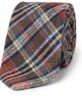 Drakes Slim Check Melange Woven Tie