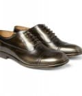 Maison Martin Margiela Metal-effect High-shine Leather Oxford Shoes