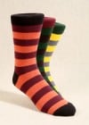 Dark Block Stripe Socks