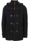 Topman Navy Wool Duffle Coat