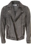 Topman Black Acid Wash Denim Biker