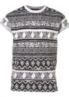 Topman White And Black Pattern Crew