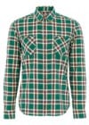 Topman Green Oxford Plaid Check Shirt