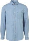 Topman Blue Curve Collar Denim Shirt