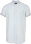 Topman Bleach Chambray Short Sleeve Shirt