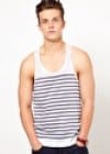 Asos Stripe Vest With Extreme Racer Back