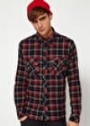 Solid Shirt With Flannel Check