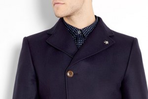 Vivienne Westwood Navy Melton Asymmetric Button Top Coat