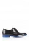 D&g Black Burnished Leather Contrast Sole Shoes