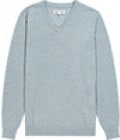 Reiss Jupiter Merino Wool V-neck Jumper Seafoam Blue