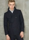 Shore Leave Navy Shawl Collar Pea Coat