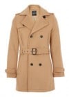 Topman Camel Wool Trench Coat