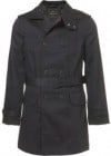 Topman Navy Full Length Belted Mac
