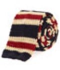 Red Gianni Striped Knitted Silk Tie