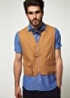 Camo Zip Front Drill Cotton Fisher Gilet