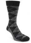 Austin Reed 1 Pack Black/grey Argyle Socks