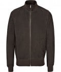 Reiss Cromwell Suede Bomber Jacket Chocolate
