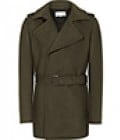 Reiss Jeymer Short Trench Coat Green