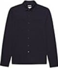 Reiss Bond Long Sleeve Waffle Polo Shirt Mid Blue