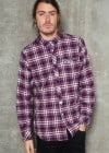 Shore Leave Burgundy Check Brushed Shirt