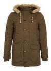 Topman Khaki Fur Trim Parka