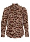 Topman Brown Tiger Camo Print Shirt